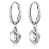Boucles d’oreilles pendantes Una Angelic, taille ronde, pavé, blanches, plaquées rhodium Boucles d’oreilles pendantes Una Angelic, taille ronde, pavé, blanches, plaquées rhodium