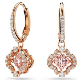 Boucles d’oreilles pendantes Una « Clover », roses, plaquées or rose Boucles d’oreilles pendantes Una « Clover », roses, plaquées or rose