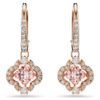 Boucles d’oreilles pendantes Una « Clover », roses, plaquées or rose
