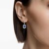 Boucles d’oreilles pendantes Una, taille octogonale, bleues, plaquées rhodium Boucles d’oreilles pendantes Una, taille octogonale, bleues, plaquées rhodium