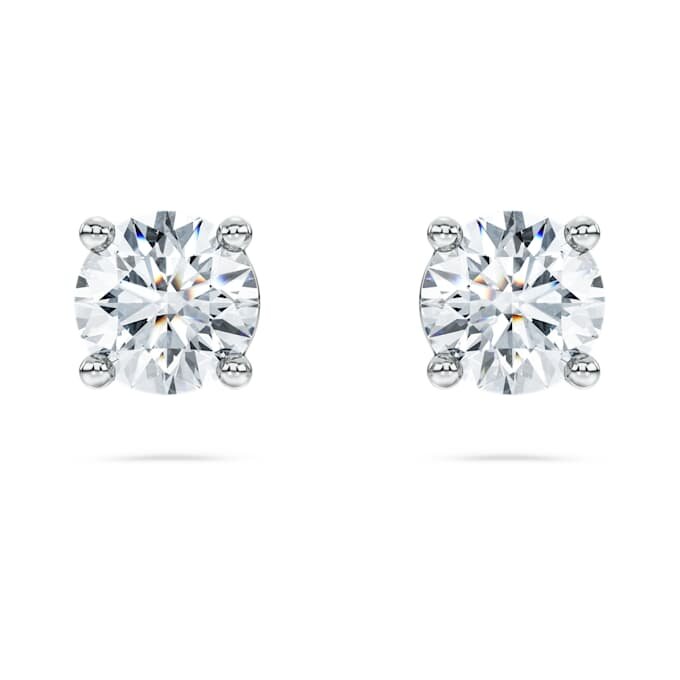 Boucles d’oreilles solitaires Eternity avec diamants synthétiques, 1 ct au total, forme ronde, or blanc 14 carats Boucles d’oreilles solitaires Eternity avec diamants synthétiques, 1 ct au total, forme ronde, or blanc 14 carats