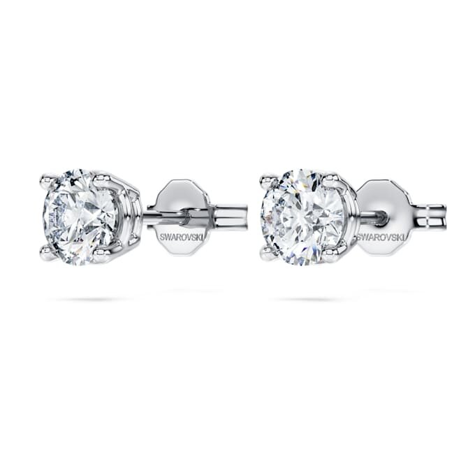 Boucles d’oreilles solitaires Eternity avec diamants synthétiques, 1 ct au total, forme ronde, or blanc 14 carats Boucles d’oreilles solitaires Eternity avec diamants synthétiques, 1 ct au total, forme ronde, or blanc 14 carats