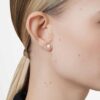 Boucles d’oreilles solitaires « Eternity » avec diamants synthétiques, 1 ct au total, forme ronde, or jaune 14 carats Boucles d’oreilles solitaires « Eternity » avec diamants synthétiques, 1 ct au total, forme ronde, or jaune 14 carats