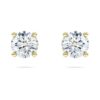 Boucles d’oreilles solitaires « Eternity » avec diamants synthétiques, 1 ct au total, forme ronde, or jaune 14 carats Boucles d’oreilles solitaires « Eternity » avec diamants synthétiques, 1 ct au total, forme ronde, or jaune 14 carats