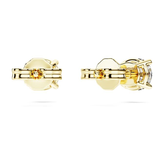 Boucles d’oreilles solitaires « Eternity » avec diamants synthétiques, 1 ct au total, forme ronde, or jaune 14 carats Boucles d’oreilles solitaires « Eternity » avec diamants synthétiques, 1 ct au total, forme ronde, or jaune 14 carats