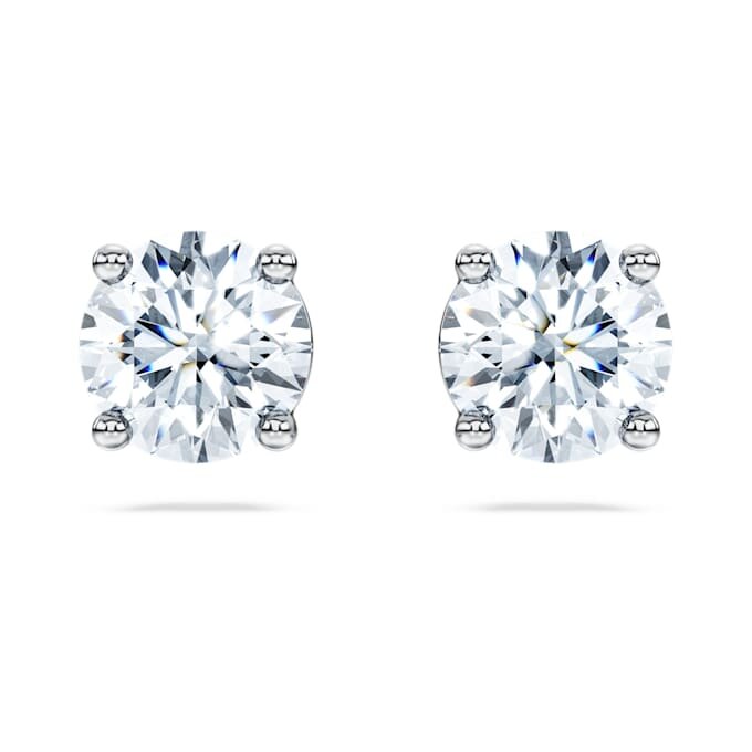 Boucles d’oreilles solitaires Eternity, diamants synthétiques, 2 carats au total, forme ronde, or blanc 14 carats Boucles d’oreilles solitaires Eternity, diamants synthétiques, 2 carats au total, forme ronde, or blanc 14 carats