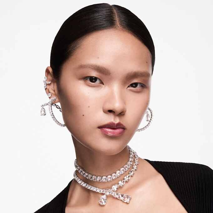 Boucles d’oreilles Stilla Attract, taille ronde, blanches, plaquées rhodium Boucles d’oreilles Stilla Attract, taille ronde, blanches, plaquées rhodium