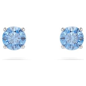 Boucles d’oreilles Stilla Attract, taille ronde, bleues, plaquées rhodium