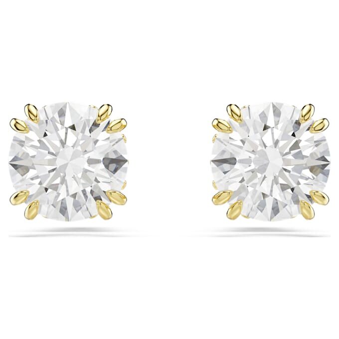 Boucles d’oreilles Stilla à tige, taille ronde, blanches, plaquées or Boucles d’oreilles Stilla à tige, taille ronde, blanches, plaquées or