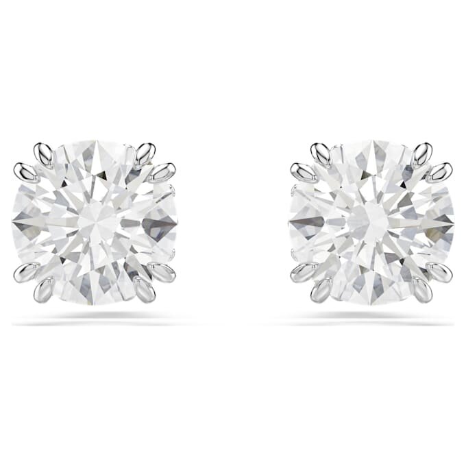 Boucles d’oreilles Stilla à tige, taille ronde, blanches, plaquées rhodium Boucles d’oreilles Stilla à tige, taille ronde, blanches, plaquées rhodium