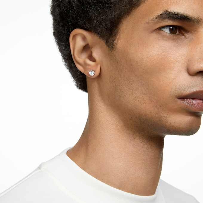 Boucles d’oreilles Stilla à tige, taille ronde, blanches, plaquées rhodium Boucles d’oreilles Stilla à tige, taille ronde, blanches, plaquées rhodium