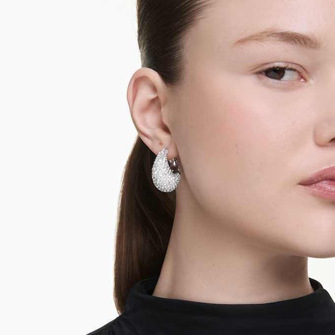 Boucles d’oreilles Sublima, grandes, blanches, plaquées rhodium Boucles d’oreilles Sublima, grandes, blanches, plaquées rhodium