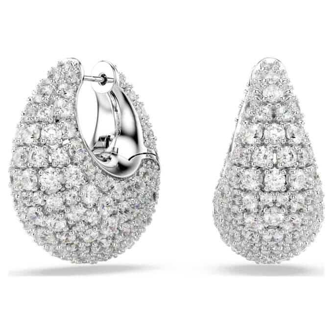 Boucles d’oreilles Sublima, grandes, blanches, plaquées rhodium Boucles d’oreilles Sublima, grandes, blanches, plaquées rhodium