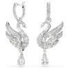 Boucles d’oreilles « Swan » : cygne, blanc, plaqué rhodium Boucles d’oreilles « Swan » : cygne, blanc, plaqué rhodium