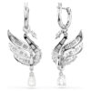 Boucles d’oreilles « Swan » : cygne, blanc, plaqué rhodium Boucles d’oreilles « Swan » : cygne, blanc, plaqué rhodium