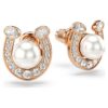 Boucles d’oreilles Symbolica : perle en cristal, pavé, fer à cheval, blanc, plaqué or rose Boucles d’oreilles Symbolica : perle en cristal, pavé, fer à cheval, blanc, plaqué or rose