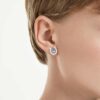 Boucles d’oreilles Symbolica, taille ronde, pavé, fer à cheval, bleu, plaqué rhodium Boucles d’oreilles Symbolica, taille ronde, pavé, fer à cheval, bleu, plaqué rhodium