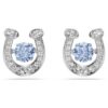 Boucles d’oreilles Symbolica, taille ronde, pavé, fer à cheval, bleu, plaqué rhodium Boucles d’oreilles Symbolica, taille ronde, pavé, fer à cheval, bleu, plaqué rhodium