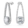 Boucles d’oreilles « tennis » octogonales, diamants synthétiques 7,95 ct au total, formes variées, or blanc 18 carats Boucles d’oreilles « tennis » octogonales, diamants synthétiques 7,95 ct au total, formes variées, or blanc 18 carats