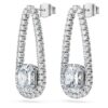 Boucles d’oreilles « tennis » octogonales, diamants synthétiques 7,95 ct au total, formes variées, or blanc 18 carats Boucles d’oreilles « tennis » octogonales, diamants synthétiques 7,95 ct au total, formes variées, or blanc 18 carats