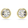 Boucles d’oreilles à tige Imber, taille ronde, blanches, plaquées or Boucles d’oreilles à tige Imber, taille ronde, blanches, plaquées or