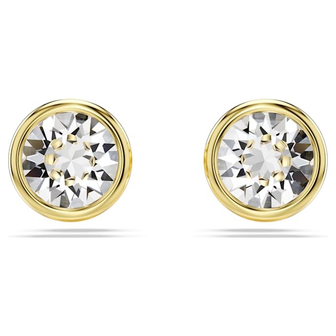 Boucles d’oreilles à tige Imber, taille ronde, blanches, plaquées or Boucles d’oreilles à tige Imber, taille ronde, blanches, plaquées or