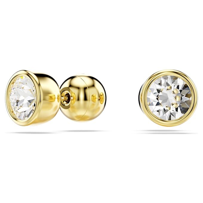 Boucles d’oreilles à tige Imber, taille ronde, blanches, plaquées or Boucles d’oreilles à tige Imber, taille ronde, blanches, plaquées or