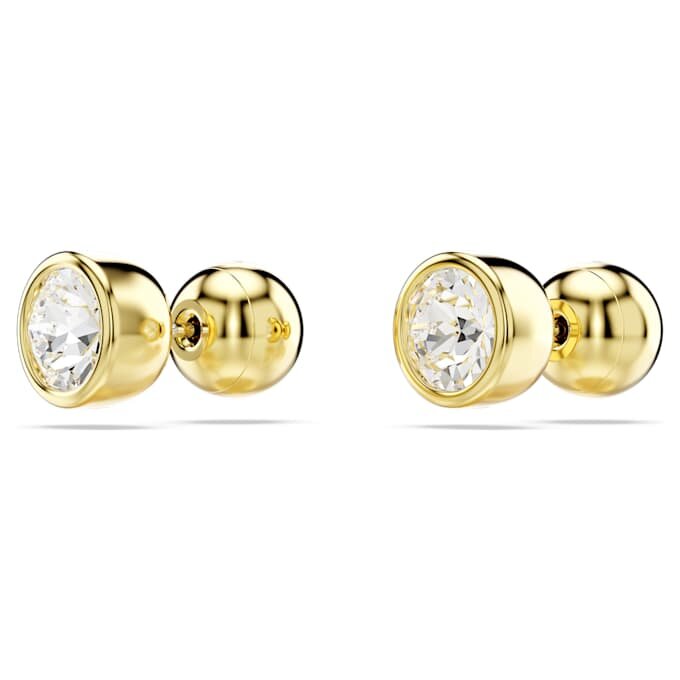 Boucles d’oreilles à tige Imber, taille ronde, blanches, plaquées or Boucles d’oreilles à tige Imber, taille ronde, blanches, plaquées or