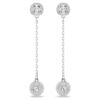 Boucles d’oreilles Una Angelic Drop, taille ronde, blanches, plaquées rhodium
