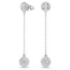 Boucles d’oreilles Una Angelic Drop, taille ronde, blanches, plaquées rhodium