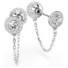 Boucles d’oreilles Una Angelic Drop, taille ronde, blanches, plaquées rhodium