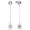 Boucles d’oreilles Una Angelic Drop, taille ronde, blanches, plaquées rhodium