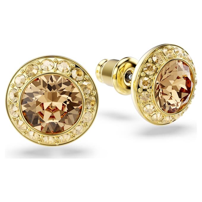 Boucles d’oreilles Una Angelic, taille ronde, caramel, plaqué or Boucles d’oreilles Una Angelic, taille ronde, caramel, plaqué or