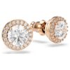 Boucles d’oreilles Una Angelic, taille ronde, pavé, blancs, plaqués or rose Boucles d’oreilles Una Angelic, taille ronde, pavé, blancs, plaqués or rose