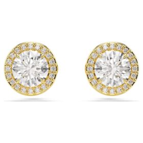 Boucles d’oreilles Una Angelic, taille ronde, teinte dorée, plaquées or