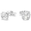 Boutons de manchette Millenia, taille octogonale, blancs, plaqués rhodium Boutons de manchette Millenia, taille octogonale, blancs, plaqués rhodium