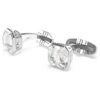 Boutons de manchette Millenia, taille octogonale, blancs, plaqués rhodium Boutons de manchette Millenia, taille octogonale, blancs, plaqués rhodium