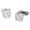 Boutons de manchette Millenia, taille octogonale, blancs, plaqués rhodium Boutons de manchette Millenia, taille octogonale, blancs, plaqués rhodium