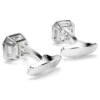 Boutons de manchette Millenia, taille octogonale, blancs, plaqués rhodium Boutons de manchette Millenia, taille octogonale, blancs, plaqués rhodium