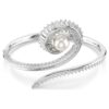 Bracelet Ariana Grande X Swarovski avec perle en cristal, taille baguette, blanc, plaqué rhodium Bracelet Ariana Grande X Swarovski avec perle en cristal, taille baguette, blanc, plaqué rhodium