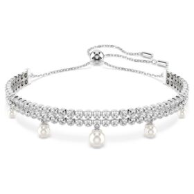 Bracelet Ariana Grande X Swarovski « Crystal Pearl », taille ronde, blanc, plaqué rhodium Bracelet Ariana Grande X Swarovski « Crystal Pearl », taille ronde, blanc, plaqué rhodium