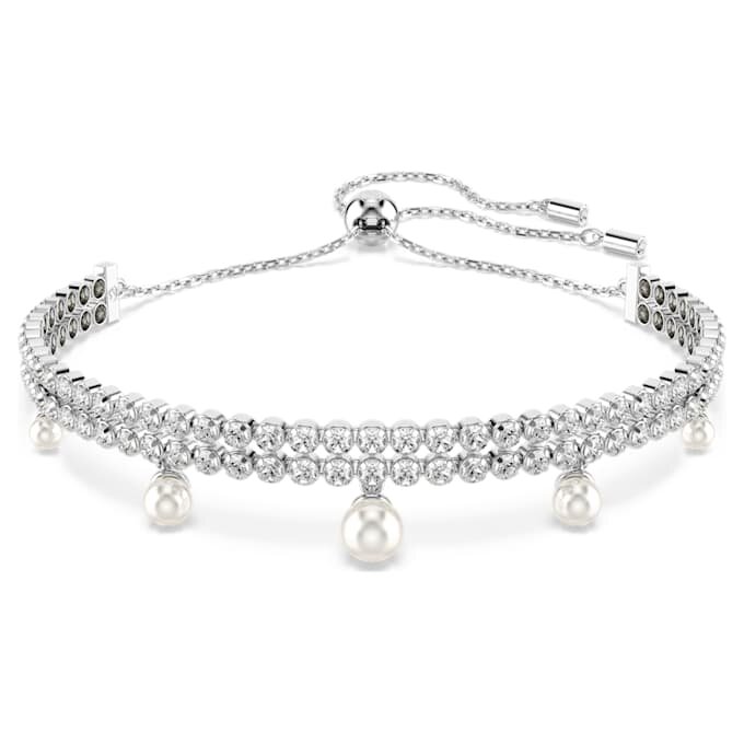 Bracelet Ariana Grande X Swarovski « Crystal Pearl », taille ronde, blanc, plaqué rhodium Bracelet Ariana Grande X Swarovski « Crystal Pearl », taille ronde, blanc, plaqué rhodium