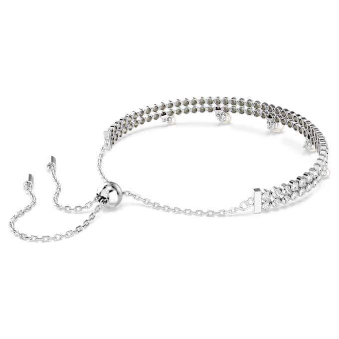 Bracelet Ariana Grande X Swarovski « Crystal Pearl », taille ronde, blanc, plaqué rhodium Bracelet Ariana Grande X Swarovski « Crystal Pearl », taille ronde, blanc, plaqué rhodium