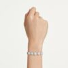 Bracelet Ariana Grande X Swarovski, taille ronde, fleurs, blanc, plaqué rhodium