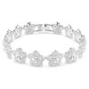 Bracelet Ariana Grande X Swarovski, taille ronde, fleurs, blanc, plaqué rhodium