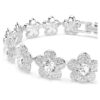 Bracelet Ariana Grande X Swarovski, taille ronde, fleurs, blanc, plaqué rhodium