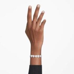 Bracelet Ariana Grande x Swarovski, tailles variées, cœurs, blanc, plaqué rhodium Bracelet Ariana Grande x Swarovski, tailles variées, cœurs, blanc, plaqué rhodium