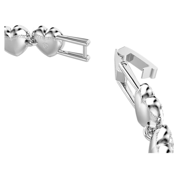 Bracelet Ariana Grande x Swarovski, tailles variées, cœurs, blanc, plaqué rhodium Bracelet Ariana Grande x Swarovski, tailles variées, cœurs, blanc, plaqué rhodium