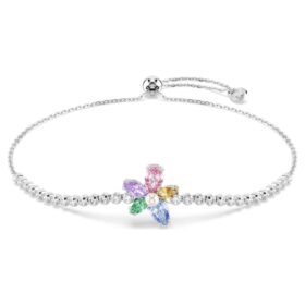 Bracelet Ariana Grande X Swarovski : tailles variées, fleur, multicolore, plaqué rhodium Bracelet Ariana Grande X Swarovski : tailles variées, fleur, multicolore, plaqué rhodium