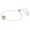 Bracelet avec pierre de naissance, taille carrée, août, vert, plaqué rhodium Bracelet avec pierre de naissance, taille carrée, août, vert, plaqué rhodium